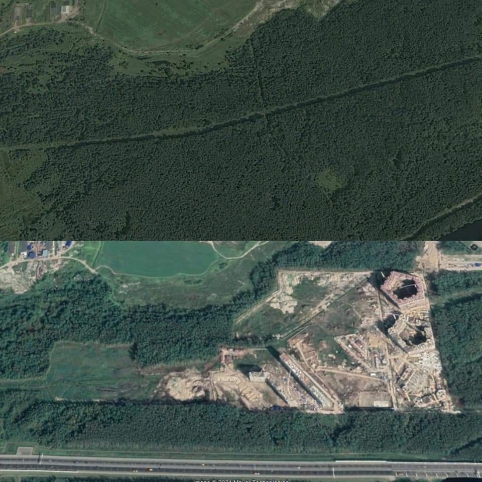 Было - стало (источник: Google Earth)