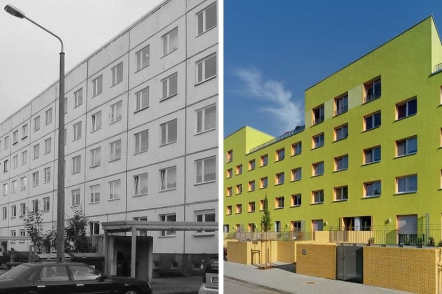 На фото — пример реконструкции панельного дома