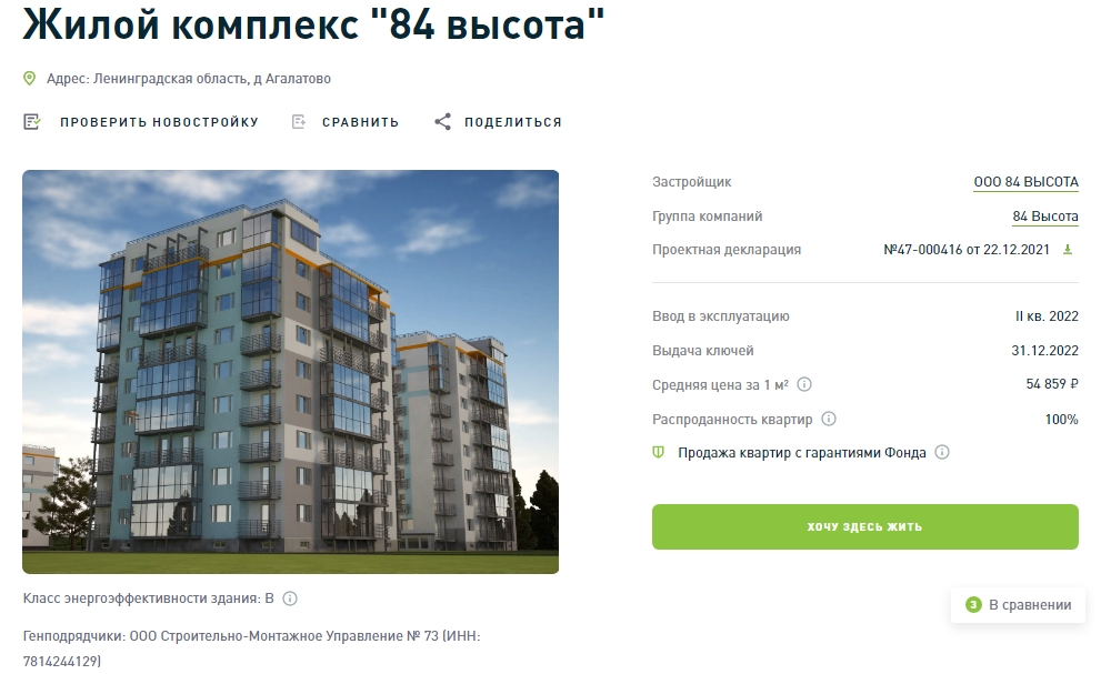 На фото — карточка объекта. Источник: наш.дом.рф